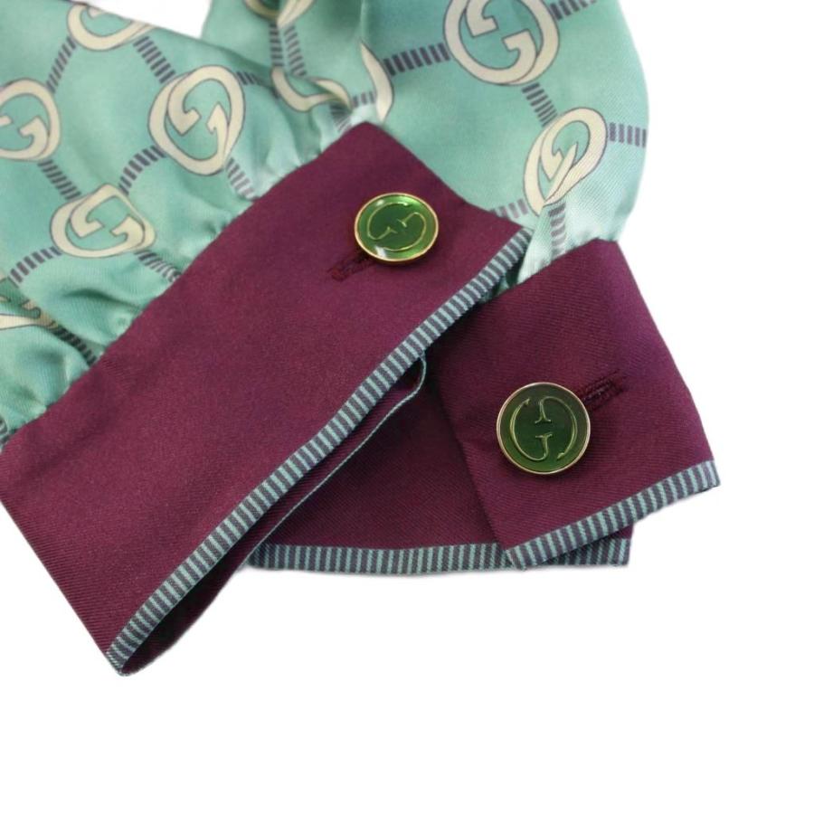 GUCCI（グッチ） インターロッキングG プリント シルクドレス シャツ 