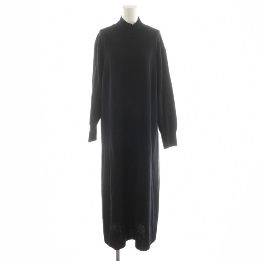 スローン SLOANE 12G天竺 ウール×アクリル ハイネックロングワンピース  