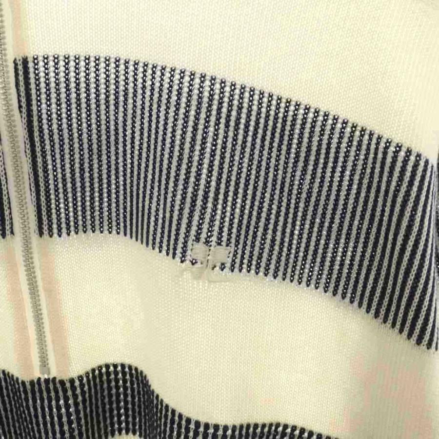 クレージュ courreges homme ニット セーター ハーフジップ ロゴ 刺繍