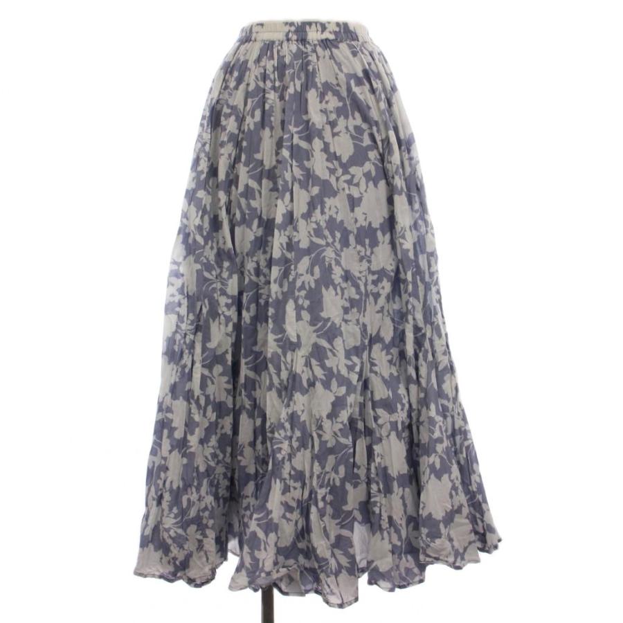 【中古】マリハ MARIHA 草原の虹のスカート フラワープリント ロング 36 ブルー 白 /YM レディース マリハ MARIHA 草原の虹のスカート フラワープリント ロング 36 ブルー