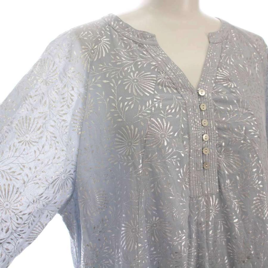 ヌキテパ 23SS コットンボイル ホイル フラワープリント パネル ドレス