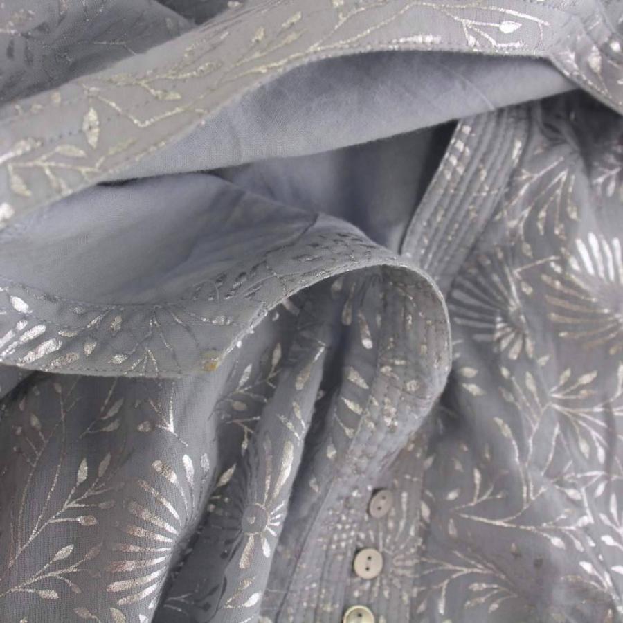 ヌキテパ 23SS コットンボイル ホイル フラワープリント パネル ドレス