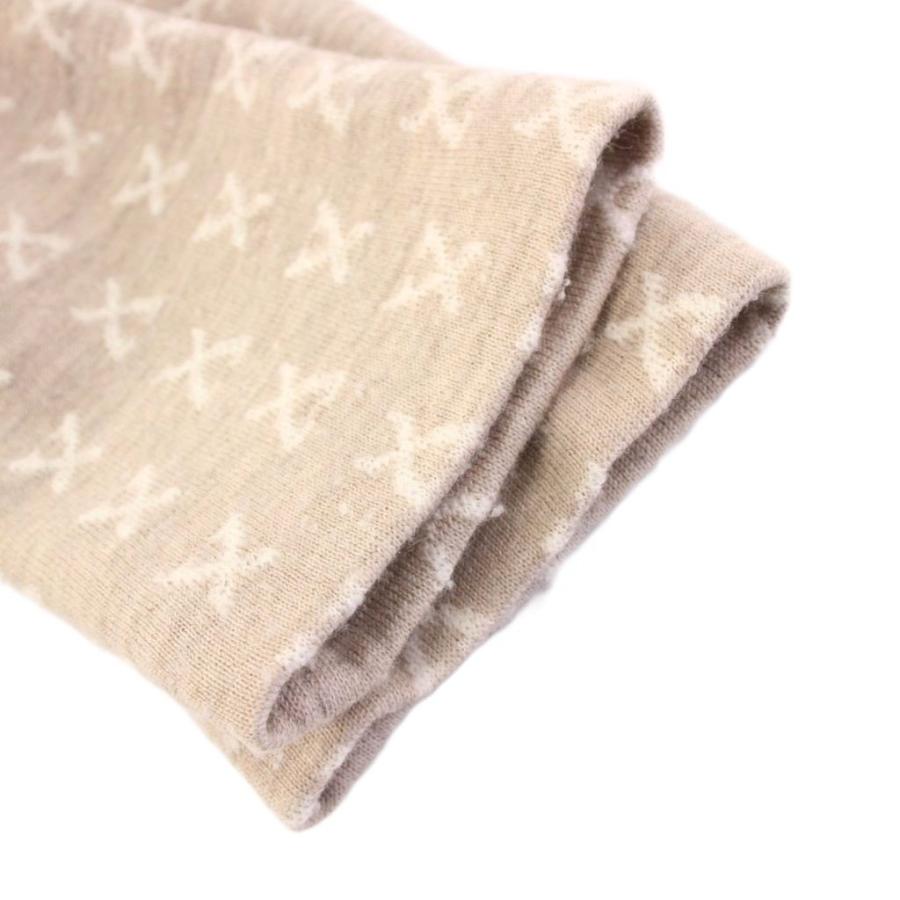 【中古】レオナール LEONARD FASHION 22AW ニットチェスターコート アウター 総柄 38 ベージュ 0387799 LEONARD（レオナール） LEONARD FASHION 22AW ニットチェスターコート