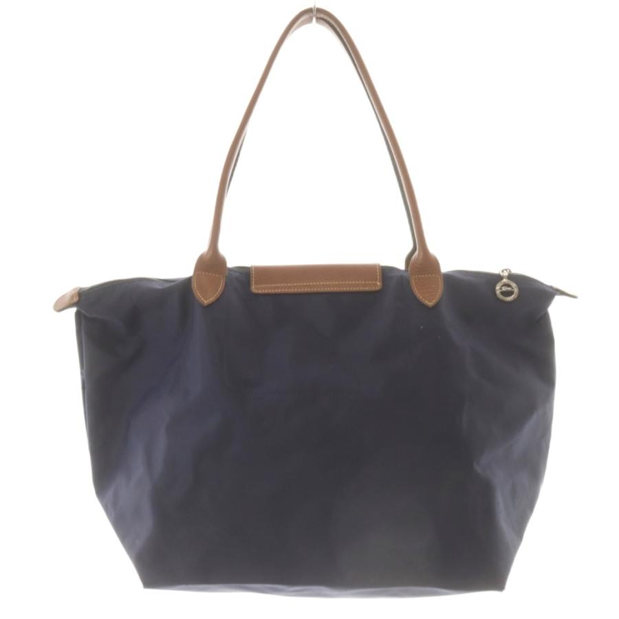 【美品】ロンシャン Longchamp 本革 トートハンドバッグ 濃紺 LONGCHAMP ロンシャン レザー 革 トートバッグ ハンドバッグ ネイビー
