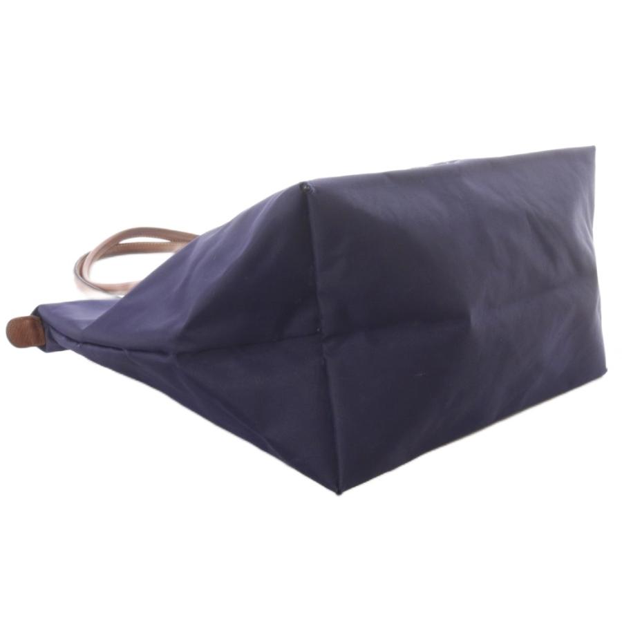 LONGCHAMP（ロンシャン） トートバッグ ハンドバッグ 紺 ネイビー 茶色