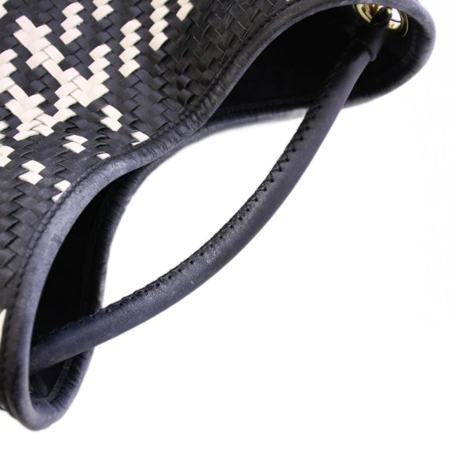 【中古】ヴェルメイユ パー イエナ ELLEME 2WAY ハンドバッグ ワンハンドル ショルダーバッグ レザー 黒 白 ヴェルメイユ パー イエナ VERMEIL par iena ELLEME 2WAY ハンドバッグ