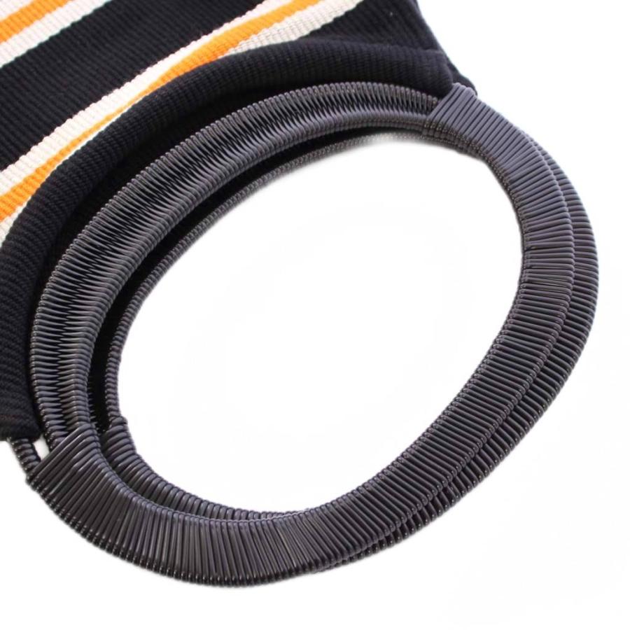 マルニ MARNI ボートバッグ ハンドバッグ ロゴ ボーダー柄 黒 ブラック