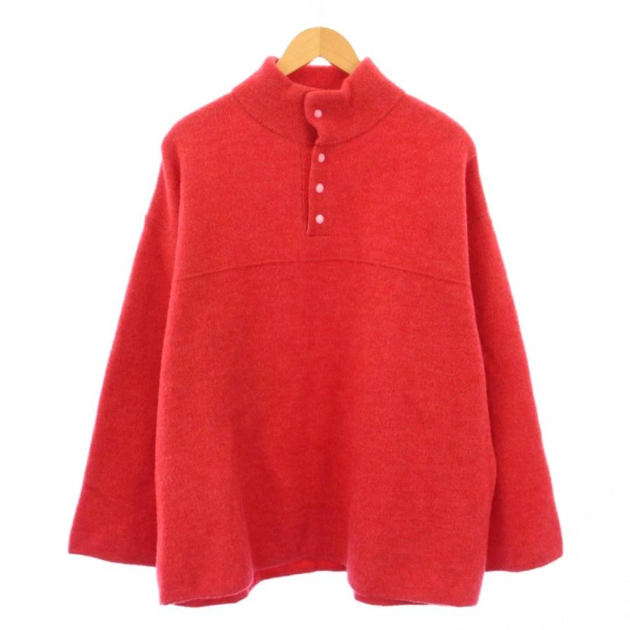 【中古】ブランワイエム ウールフリーススナッププルオーバー ニット セーター 長袖 S ピンク BL-24A-WFP ブランワイエム Blanc YM Wool Fleece Snap Pullover ウールフリース