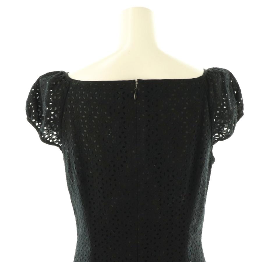 エムズグレイシー M'S GRACY ワンピース ひざ丈 総柄 40 黒 /DF