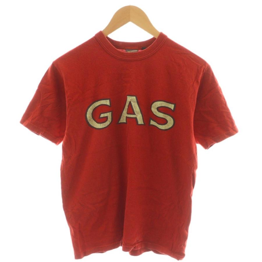 フリーホイーラーズ FREEWHEELERS GAS Tシャツ カットソー 半袖 ロゴ プリント 38 赤 レッド /AN19 メンズ ...