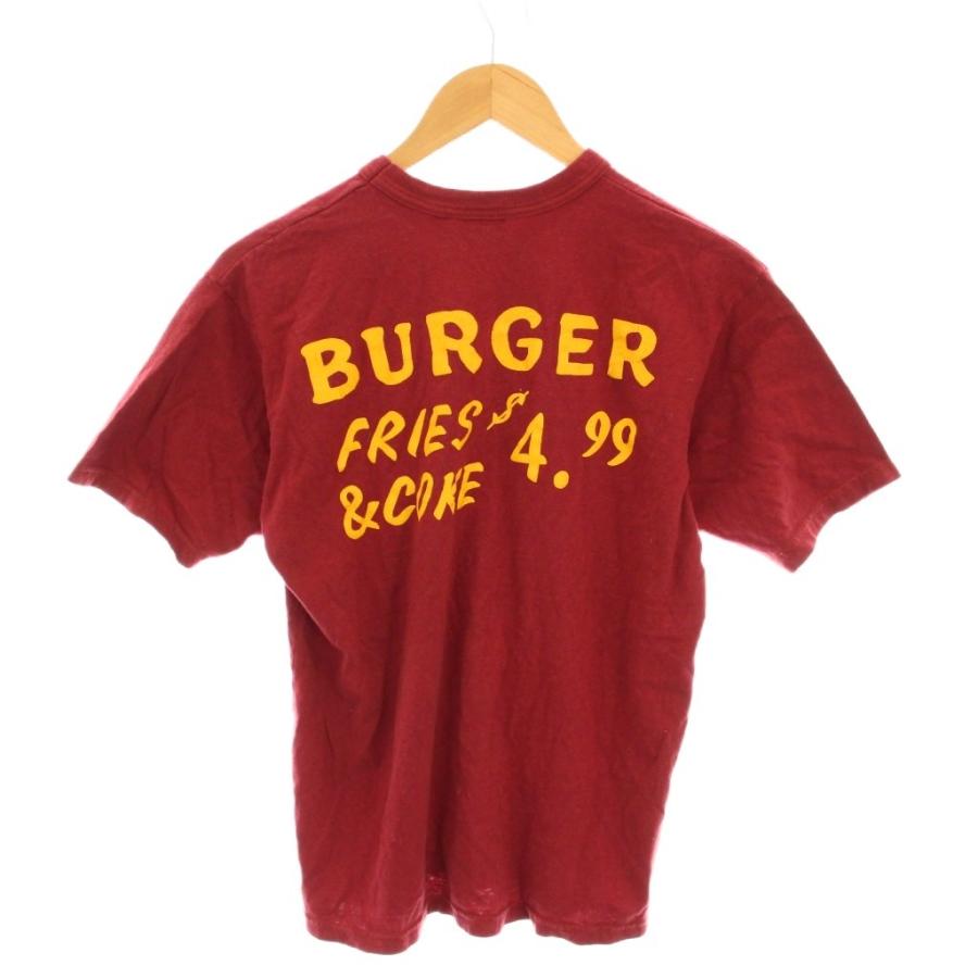 【中古】フリーホイーラーズ FREEWHEELERS ロゴ Tシャツ カットソー クルーネック 半袖 38 赤 ボルドー /YM メンズ フリーホイーラーズ FREEWHEELERS ロゴ Tシャツ カットソー クルー