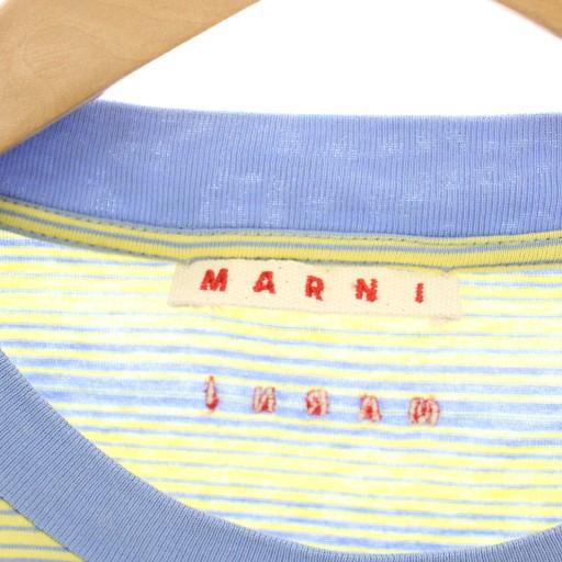 【中古】マルニ MARNI Tシャツ カットソー クルーネック 半袖 マルチボーダー柄 46 水色 黄 HUMU0151EX メンズ MARNI（マルニ） MARNI Tシャツ カットソー クルーネック 半袖 マルチ