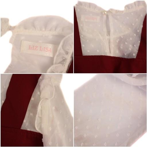 リズリサ LIZ LISA ワンピース ひざ丈 長袖 ブラウスドッキング リボン