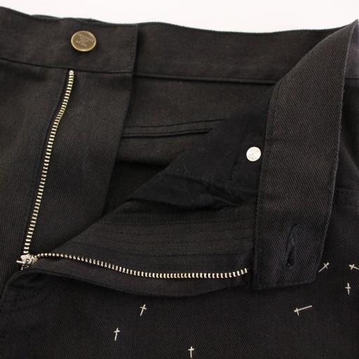 アンダーカバー UNDERCOVER 24AW クロス刺繍 総柄パンツ デニム