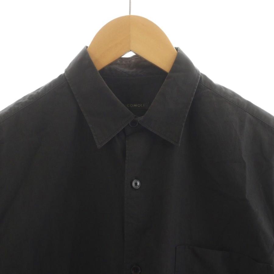 コモリ COMOLI ショートスリーブシャツ 半袖 コットン 1 黒 ブラック
