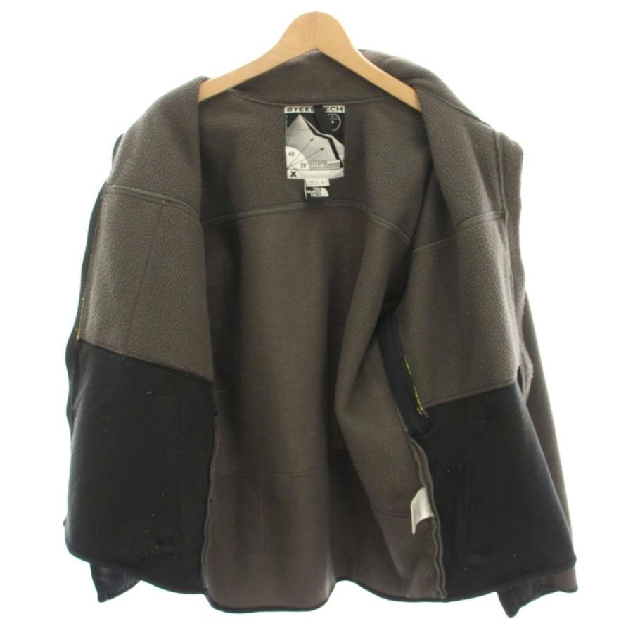 【中古】ザノースフェイス スティープテック 90's フリースジャケット USA製 L グレー 黄 070711/33 メンズ THE NORTH FACE（ザ ノースフェイス） スティープテック STEEP TECH