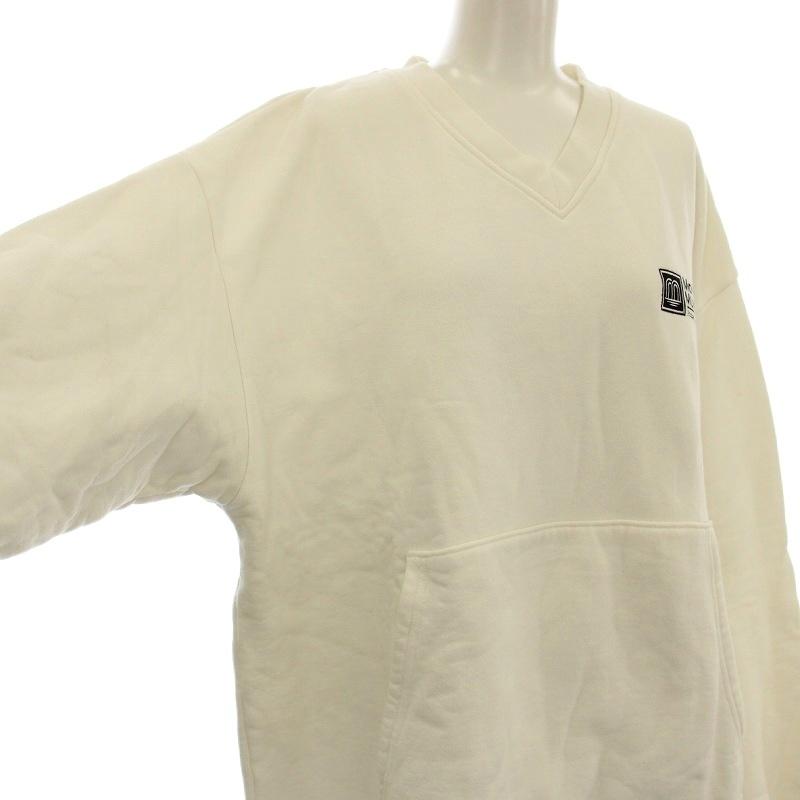 【中古】シンゾーン Shinzone MARITIME MUSEUM V NECK SWEAT Vネック スウェット トレーナー 裏ボア 長袖 FO 白 シンゾーン Shinzone MARITIME MUSEUM V NECK SWEAT Vネック