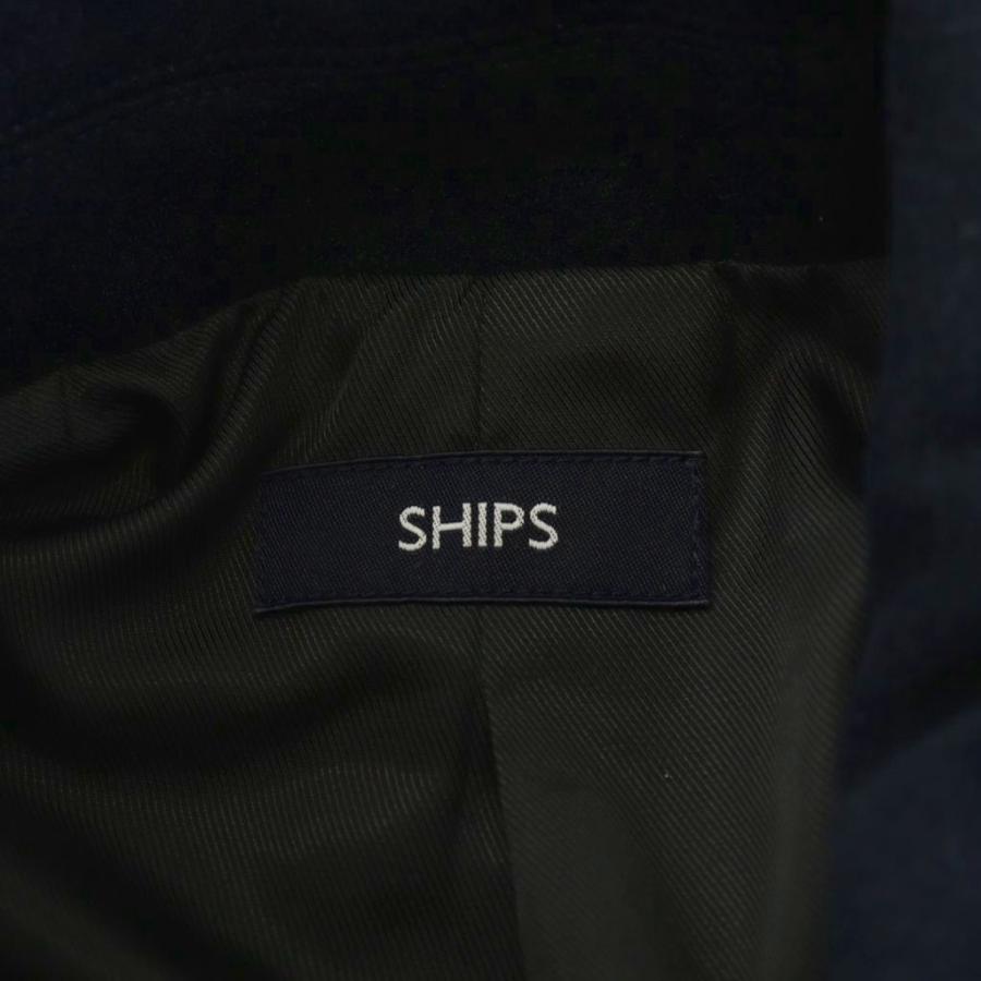 シップス SHIPS ステンカラーコート ロング アウター S 紺 ネイビー