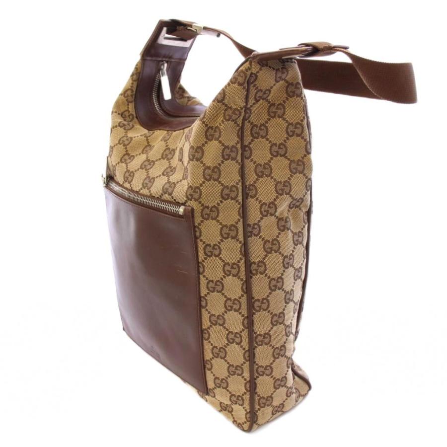 グッチ GUCCI ロゴ ショルダーバッグ ワンショルダー キャンバス　茶 GUCCI グッチ ワンショルダーバッグ キャンバス レザー 切替 GG柄 ロゴ