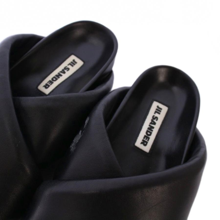 ジルサンダー JIL SANDER クロスストラップ レザー サンダル ミュール 