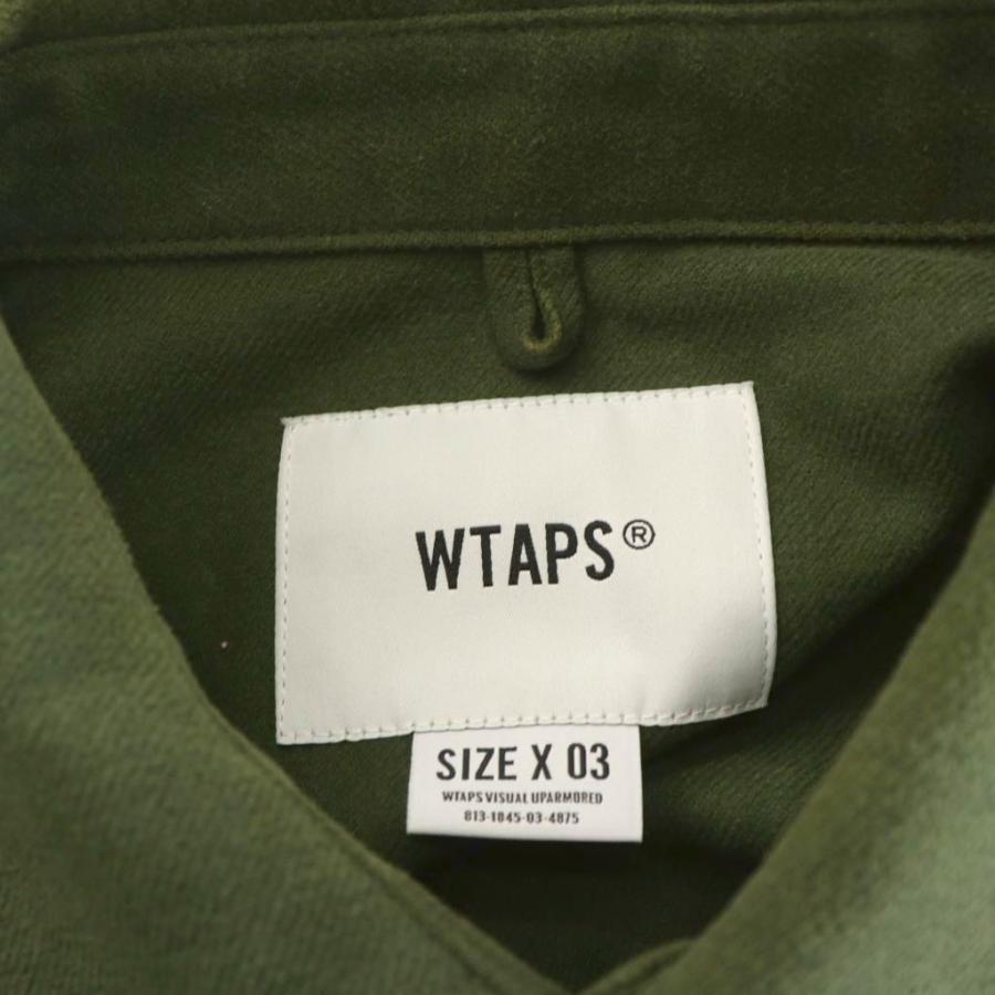 ダブルタップス WTAPS ミリタリーフランネルシャツ ロゴ コットン 3
