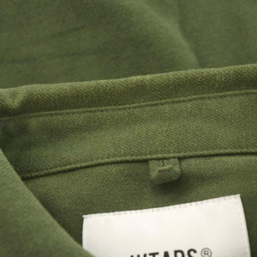 ダブルタップス WTAPS ミリタリーフランネルシャツ ロゴ コットン 3