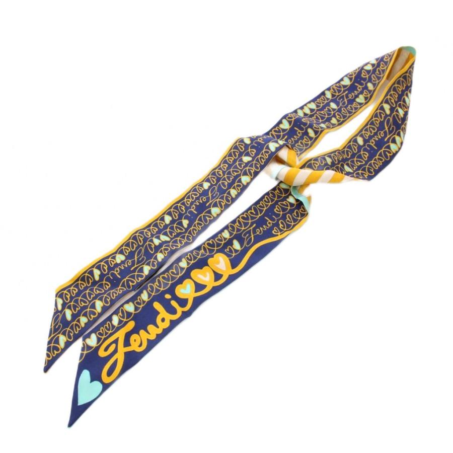 FENDI（フェンディ） ラッピー スカーフ ハート柄 ストライプ柄 ロゴ