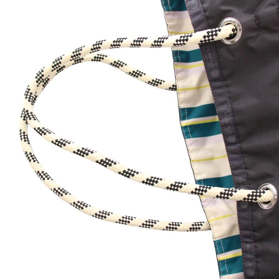 【中古】レスポートサック LesportSAC LARGE 2 WAY TOTE トートバッグ リバーシブル ストライプ ナイロン グレー 白 LeSportsac（レスポートサック） LesportSAC LARGE 2 WAY TOTE トート