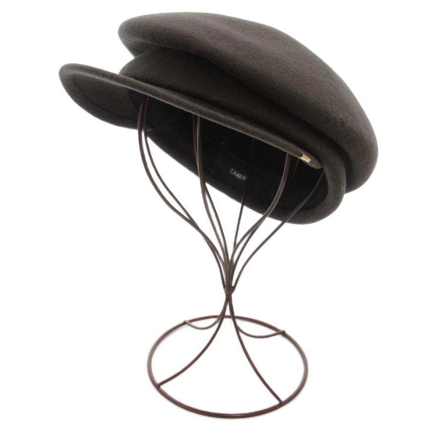 カシラ CA4LA キャスケット 帽子 ウール ロゴ チャコールグレー /AE