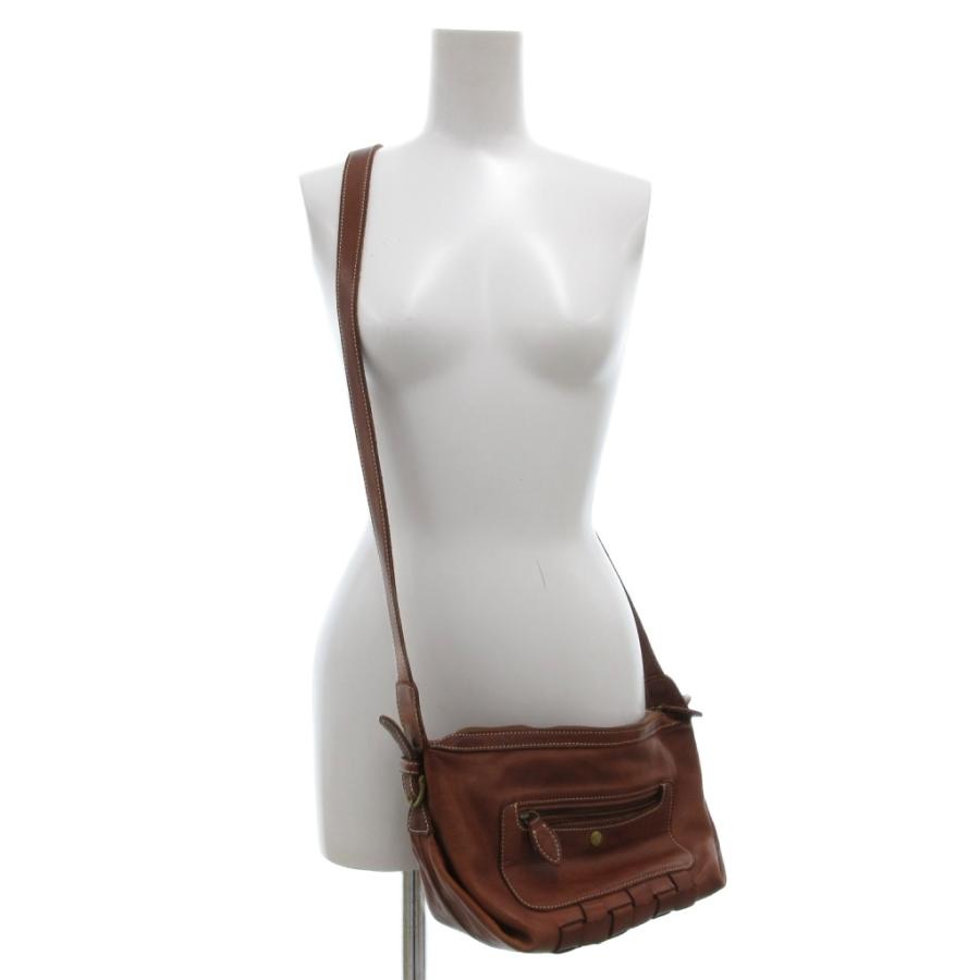 ダコタ Dakota ショルダーバッグ 編み込み レザー 茶 ブラウン /JS