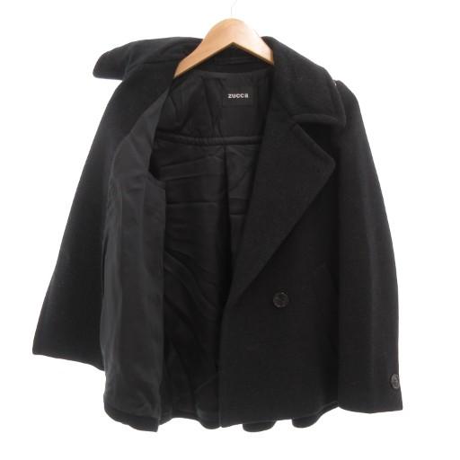 ズッカ zucca ピーコート Pコート S Aライン アンゴラ混 黒 ブラック