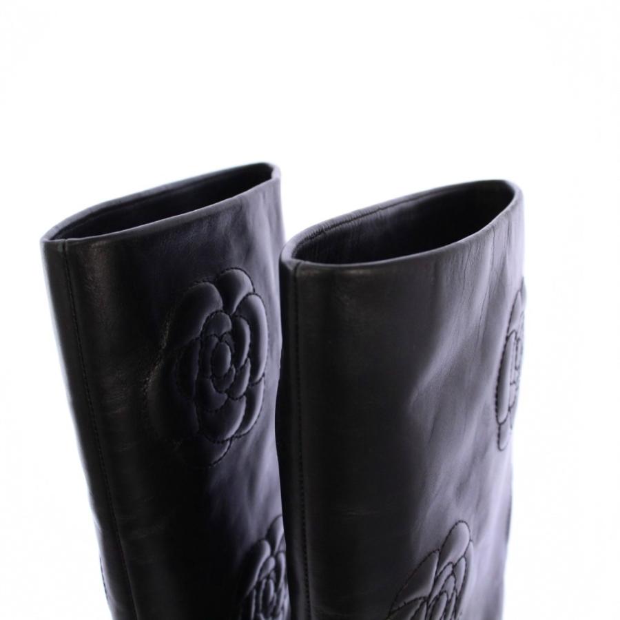 CHANEL（シャネル） CHANEL 2016年製 カメリア ロングブーツ カーフ