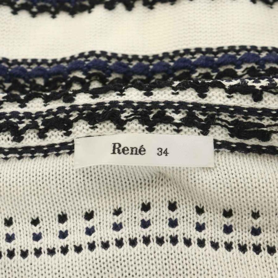 Rene（ルネ） Rene 21年製 カーディガン 半袖 カメリアジップ ボーダー