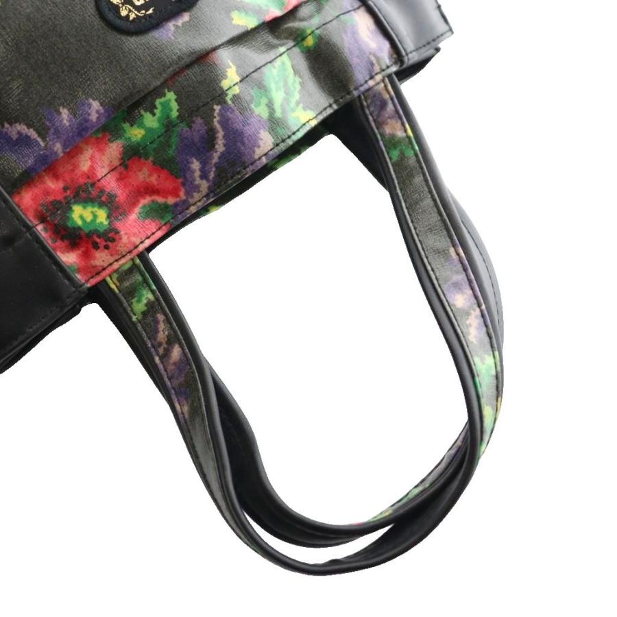 フェイラー FEILER 花柄ビニールハンドバッグ 黒 ブラック /SS □OS