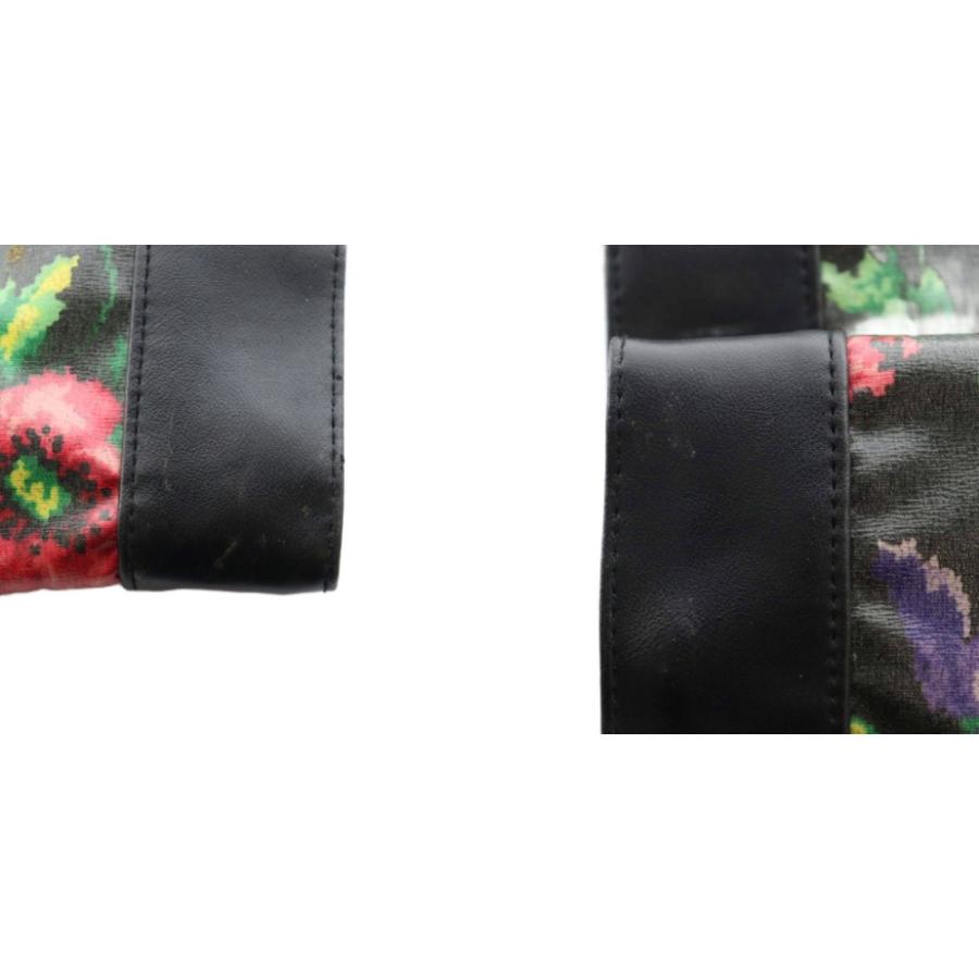 フェイラー FEILER 花柄ビニールハンドバッグ 黒 ブラック /SS □OS