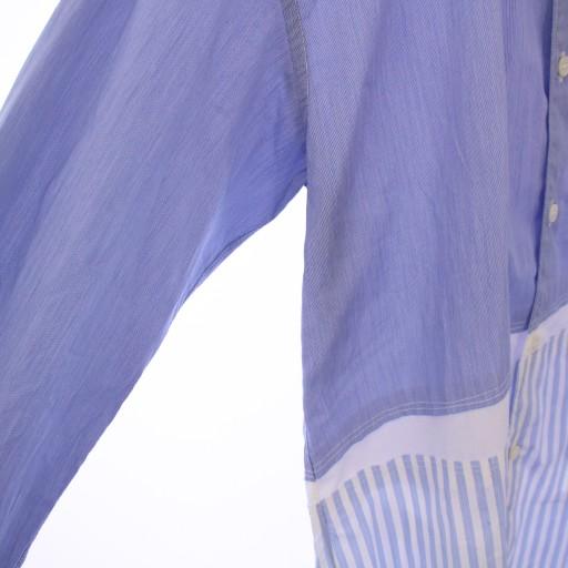 【中古】コムデギャルソンオムドゥ AD2021 カジュアルシャツ 長袖 レギュラーカラー ストライプ柄 XS 水色 コムデギャルソンオムドゥ COMME des GARCONS HOMME DEUX AD2021