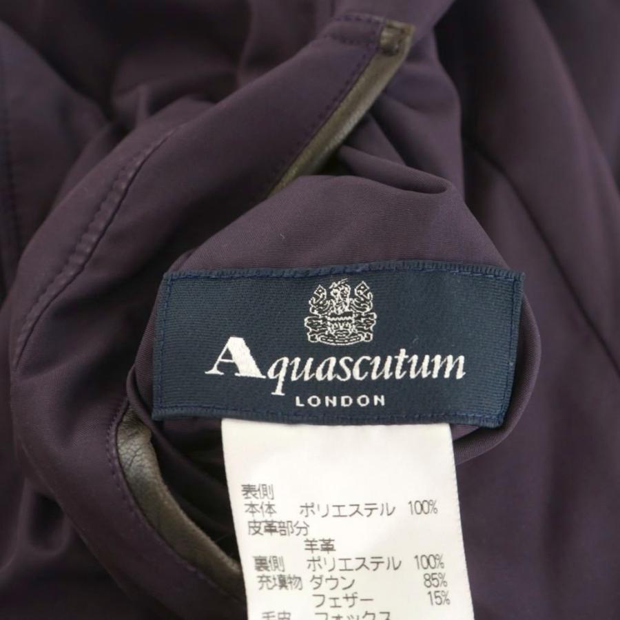 アクアスキュータム AQUASCUTUM ダウンコート ロング丈 チェック柄 