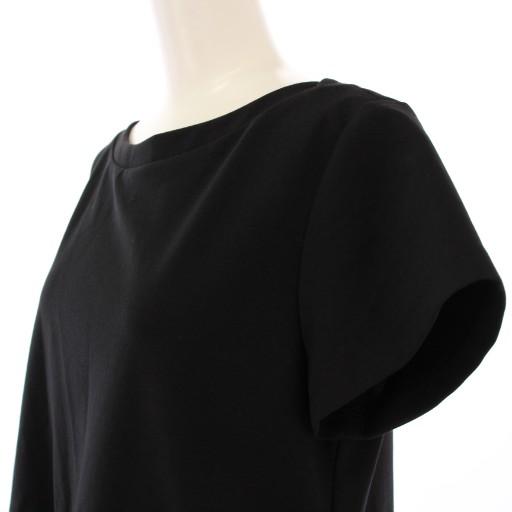 【中古】フォクシーニューヨーク デイリージャージードレス フレアワンピース ミモレ ロング 半袖 クルーネック 黒 フォクシーニューヨーク デイリージャージードレス フレアワンピース