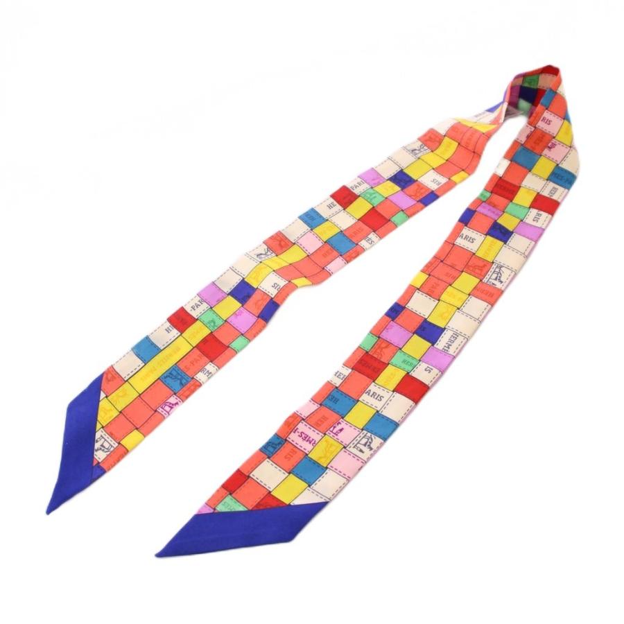 【中古】エルメス HERMES ツイリー ボルデュック スカーフ シルク マルチカラー /BB ■OH レディース HERMES（エルメス） ツイリー ボルデュック スカーフ シルク マルチ