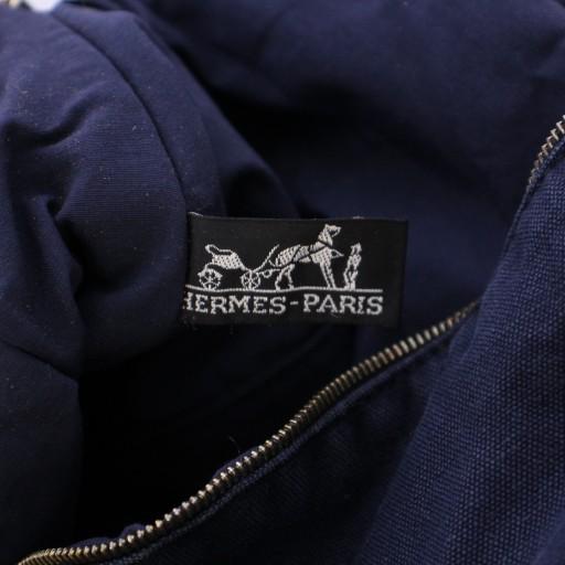 HERMES（エルメス） ボリードGMキャンバスポーチ バス用 Hロゴ 紺