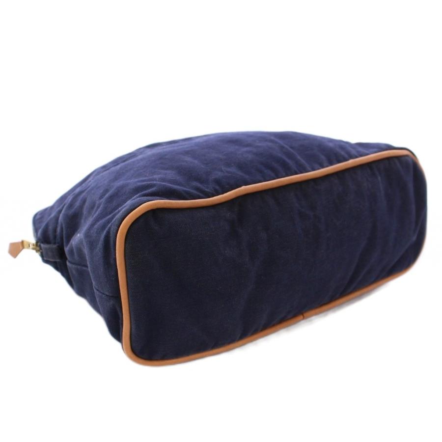 エルメス　ボリードポーチ　ネイビー　GM HERMES（エルメス） ボリードGMキャンバスポーチ バス用 Hロゴ 紺