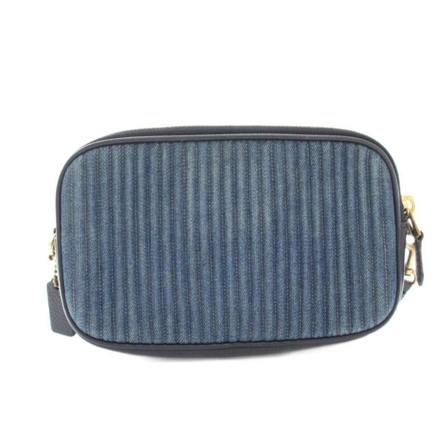 COACH（コーチ） デニムショルダーバッグ ダブルジップ レザー ロゴ