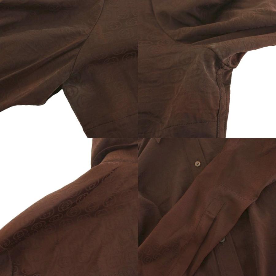 GUCCI 長袖 シャツ トップス ブラウス ブラウン L 40/15 3/4 GUCCI（シャツ/ブラウス(長袖/七分) ・ ブラウン/茶色系）のフリマ