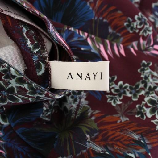 ANAYI 花柄フレアスカート サイズ36 アナイ ANAYI フレアスカート ミモレ ロング 花柄 36 ボルドー /BB