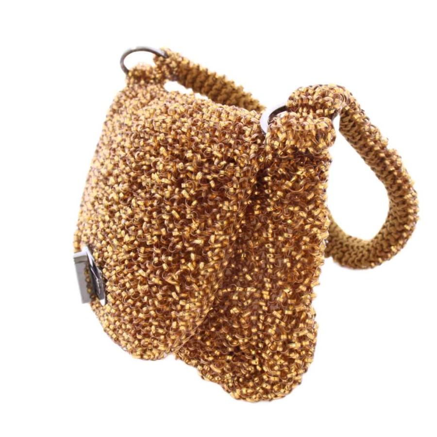 【中古】アンテプリマ ANTEPRIMA ワイヤーバッグ ワンショルダーバッグ 編み込み ターンロック式 ロゴ 茶 ブラウン ANTEPRIMA（アンテプリマ） ワイヤーバッグ ワンショルダーバッグ