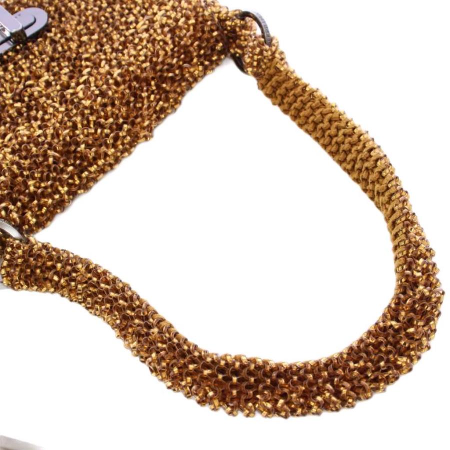 【中古】アンテプリマ ANTEPRIMA ワイヤーバッグ ワンショルダーバッグ 編み込み ターンロック式 ロゴ 茶 ブラウン ANTEPRIMA（アンテプリマ） ワイヤーバッグ ワンショルダーバッグ