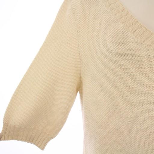 CHANEL（シャネル） ニット 半袖 Vネック ストレッチ ワンカラー 40