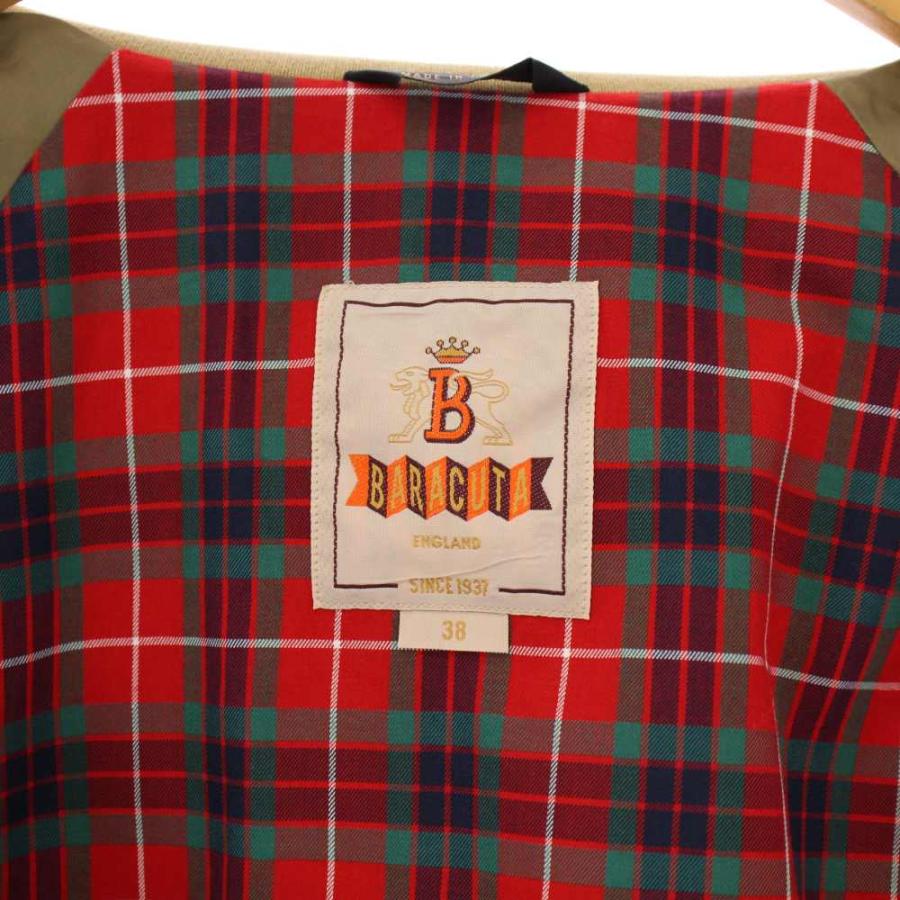美品【バラクータ】スイングトップ ジャケット カーキ チェック 赤 38 バラクータ BARACUTA G4クラシックスウィングトップジャケット