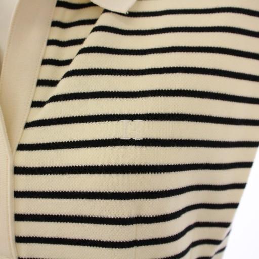 【中古】ハーリップトゥ フレンチスリーブポロロングワンピース ノースリーブ スキッパー ボーダー柄 M 黒 白 ハーリップトゥ フレンチスリーブポロロングワンピース ノースリーブ