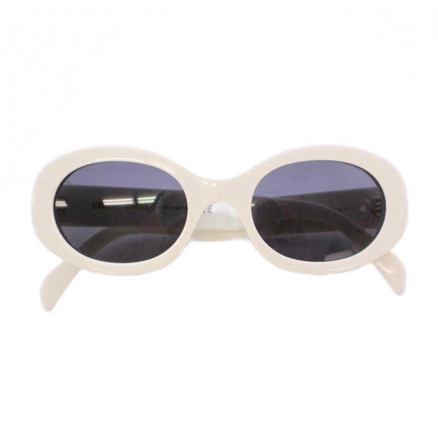 【中古】セリーヌ トリオンフ01 サングラス アイウェア 眼鏡 メガネ メタルロゴ UVカット バイカラー 白 黒 CELINE（セリーヌ） CELINE TRIOMPHE 01 トリオンフ01 サングラス アイ